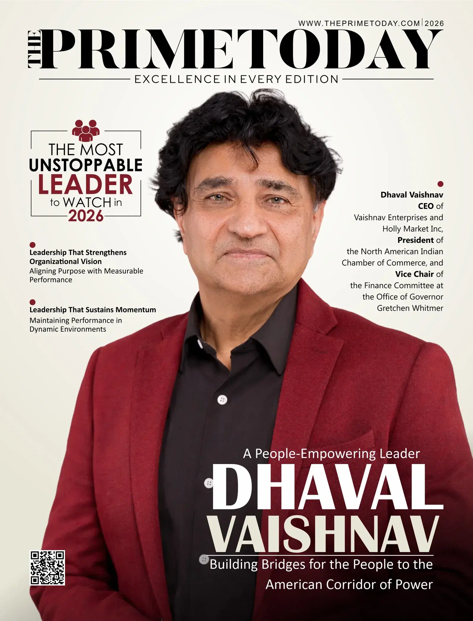 Dhaval Vaishnav featured on the cover of The Prime Today: The Most Unstoppable Leader to Watch in 2026